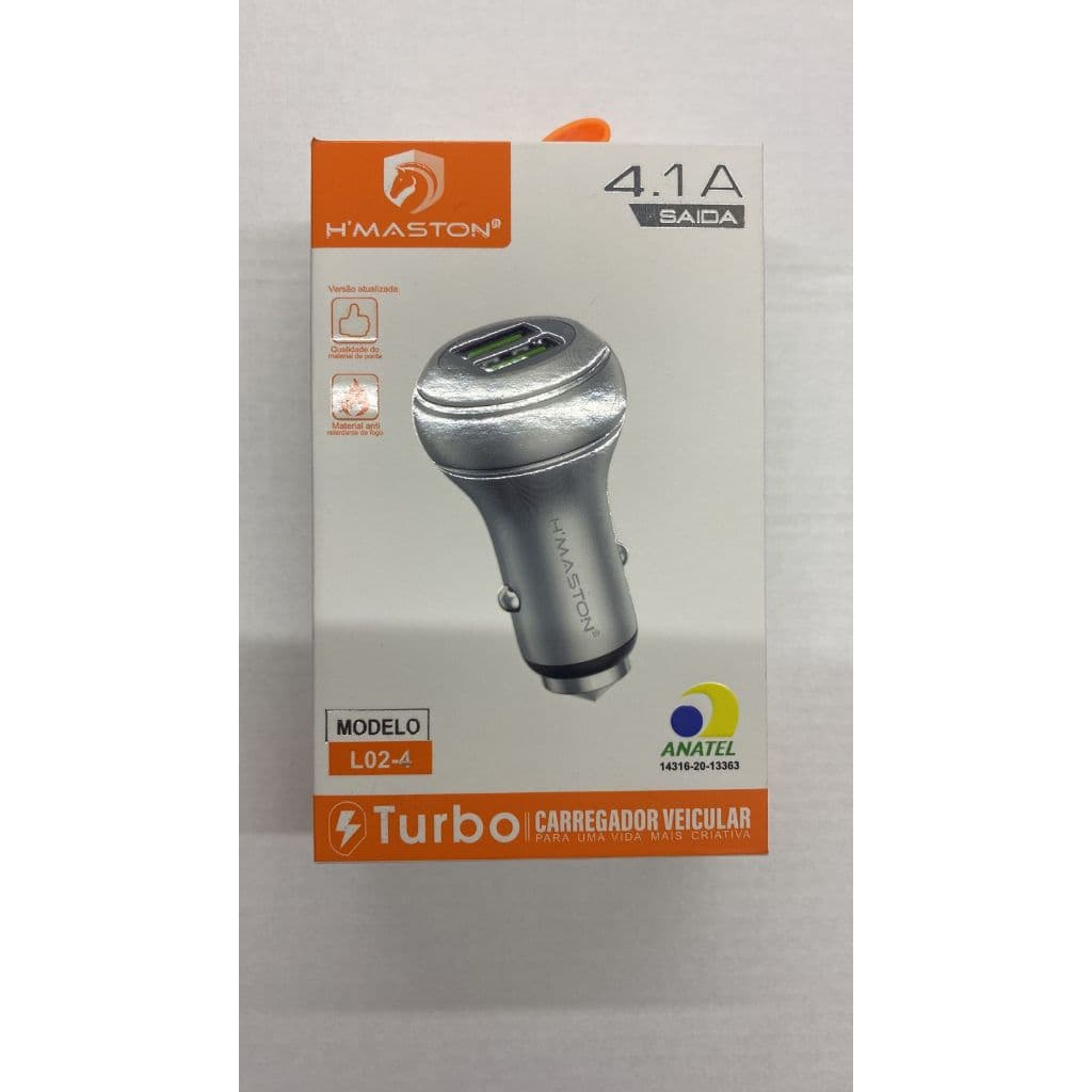 Carregador Veicular Celular Duplo 2 Fontes USB turbo 4.1A