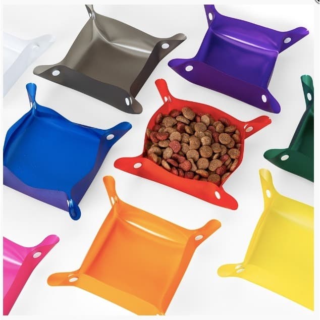 Tigela Plástica Para Pets Gatos Ração Água Portátil