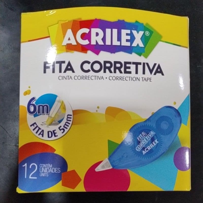 FITA CORRETIVA 6M CAIXA COM 12 UND ACRILEX