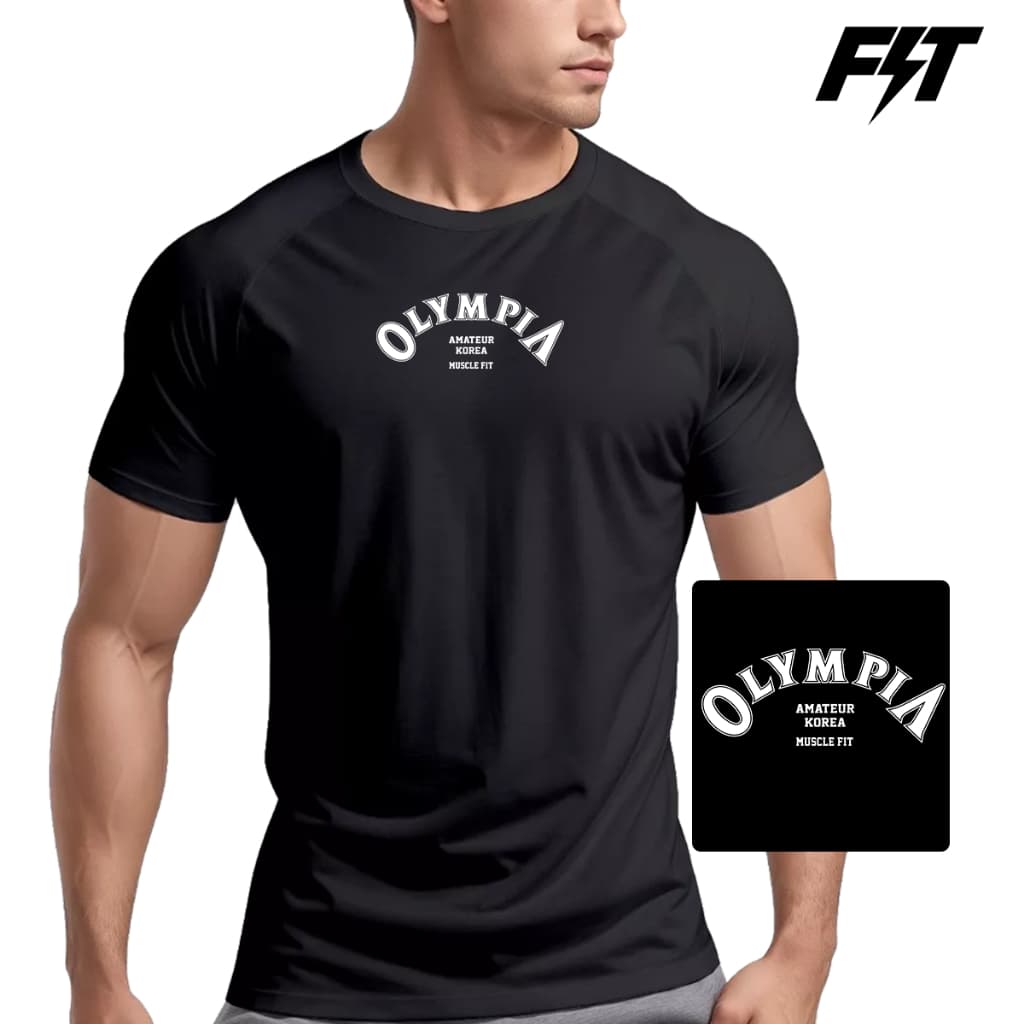 Camiseta Dry Fit Masculina Olympia Amateur Korea P/Treino Atividade Física Muscle Fit