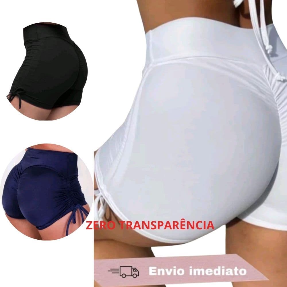 kit com  3 Short Fitness Feminino Levanta   Empina Bumbum Academia  e Praia em Suplex