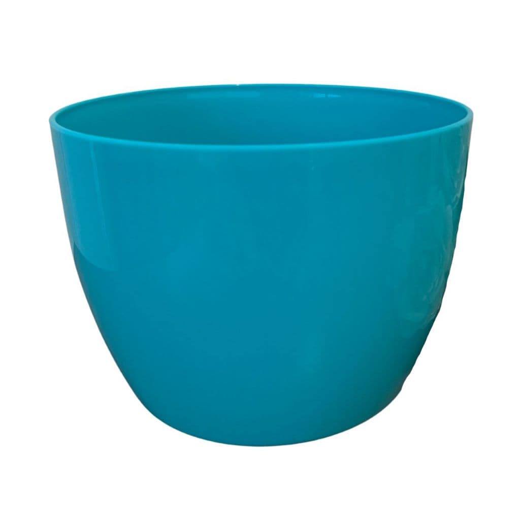 Vaso Cachepo para Plantas Liso Plástico M 14X10,3 Azul Tiffany Decorativo