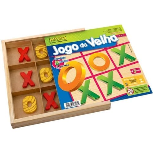 Jogo Da Velha Em Madeira Com Estojo - Brinquedo Educativo Divertido