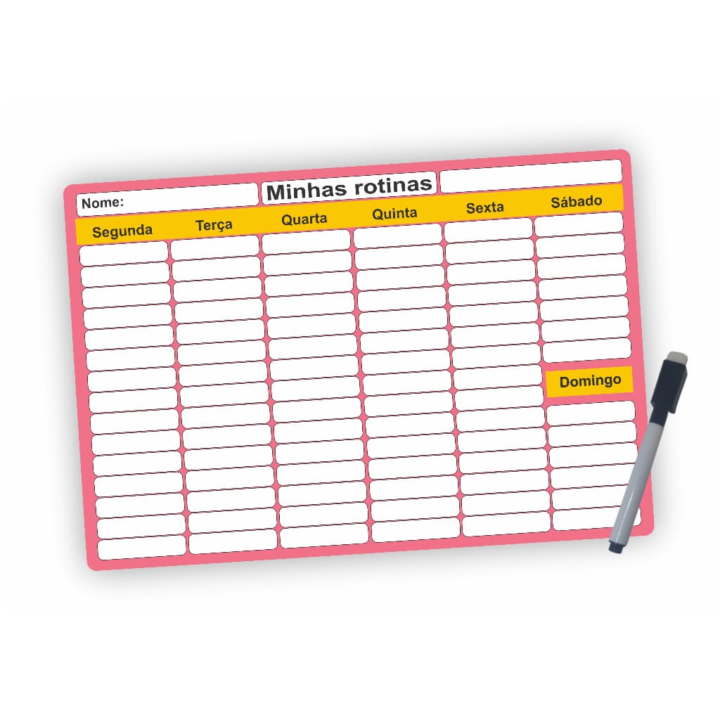 Quadro Magnético Minha Rotina Infantil Planner de Incentivo  Educativo