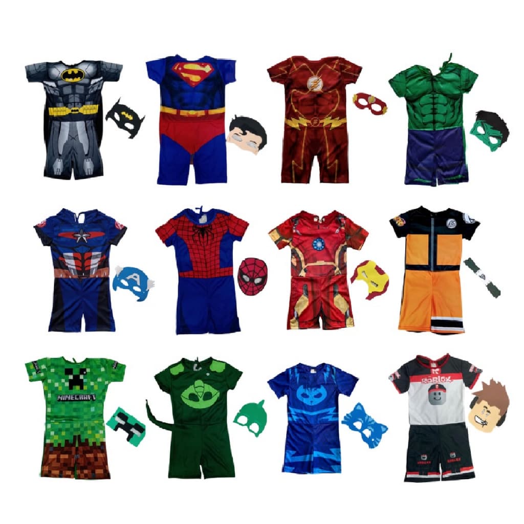 Roupa Festa Aniversário Infantil Mesversario Fantasia Desenho Super Heroi
