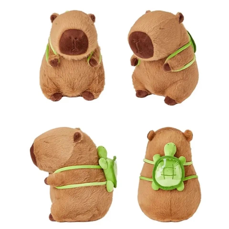 Capivaras Brinquedos De Pelúcia com Mochila Sentada, Cachecol, Gota e Passarinho que treme, Almofada, Presente De Férias