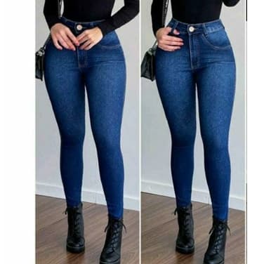 Calça Skinny Feminina Jeans Cós Alto Levanta Bumbum C/ Lycra (Elastano) Modeladora Barata