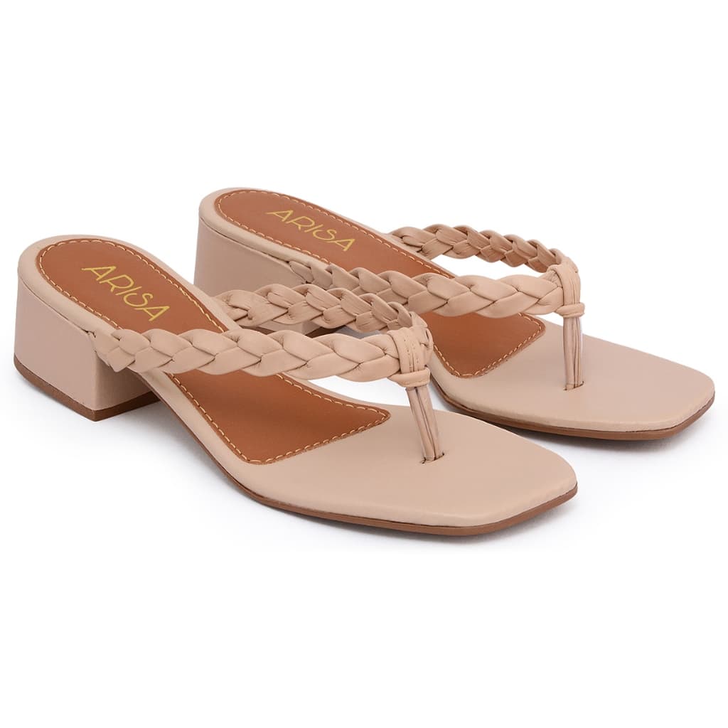 Tamanco De Dedo Salto Bloco Chinelo Com Saltinho Arisa 0600
