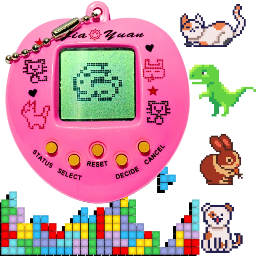 bichinho virtual tamagoch 168 in 1 na caixinha + pilhas