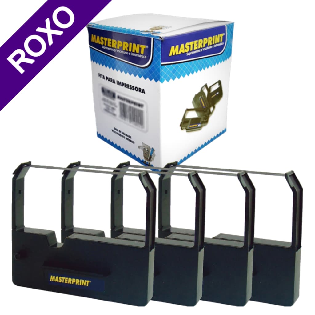 4 Fita P/ Impressora Erc 03 Erc03 Roxo Bematech Mp20mi Mp10