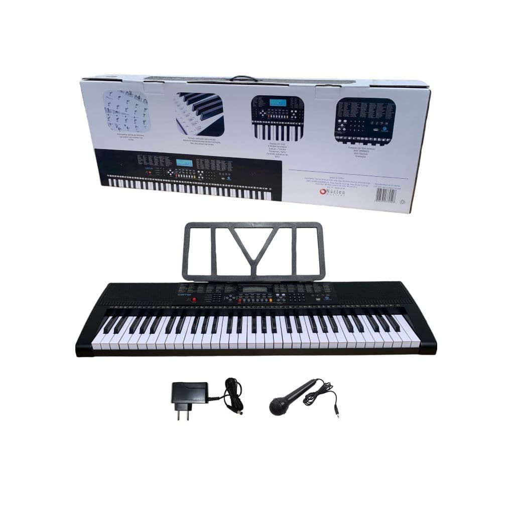 Teclado Musical 5 Oitavas Iniciante Com Fonte