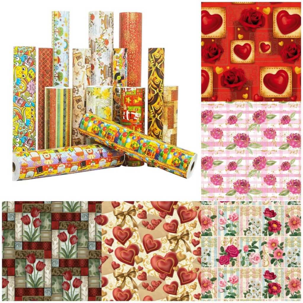 Papel de Presente Masculino Feminino Neutro Romântica Floral Bobina Couchê 40cmx100m Promoção!!!