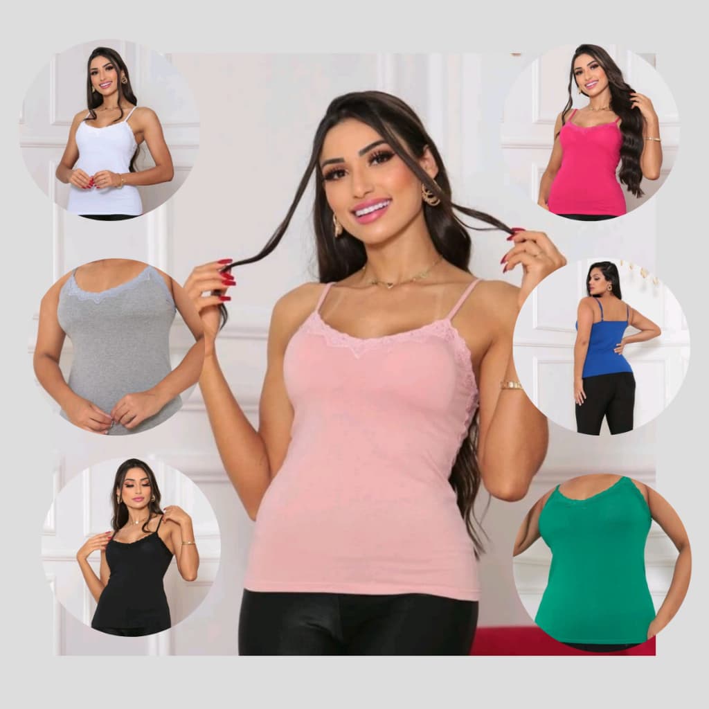 Blusa Feminina Regata Viscolycra Com Bojo E Regulador De Alça