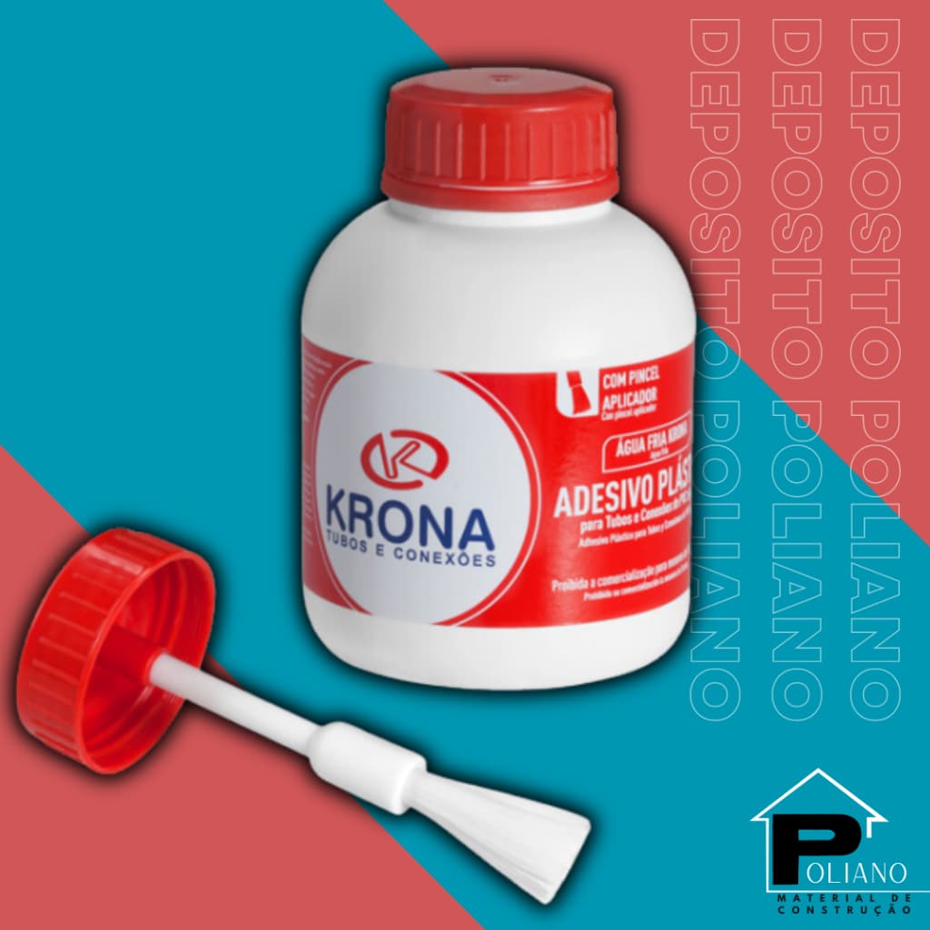 Cola para Cano Pvc Krona Adesivo Plástico para Tubos e Conexões 17g 75g e 175g cola pincel