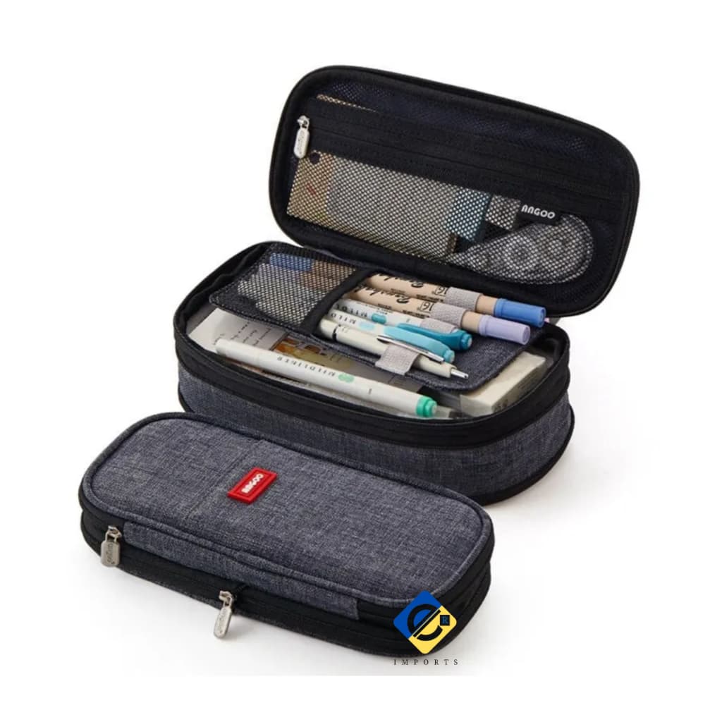 Estojo Box 2 Divisórias Expansível / Estojo Escolar / Necessaire