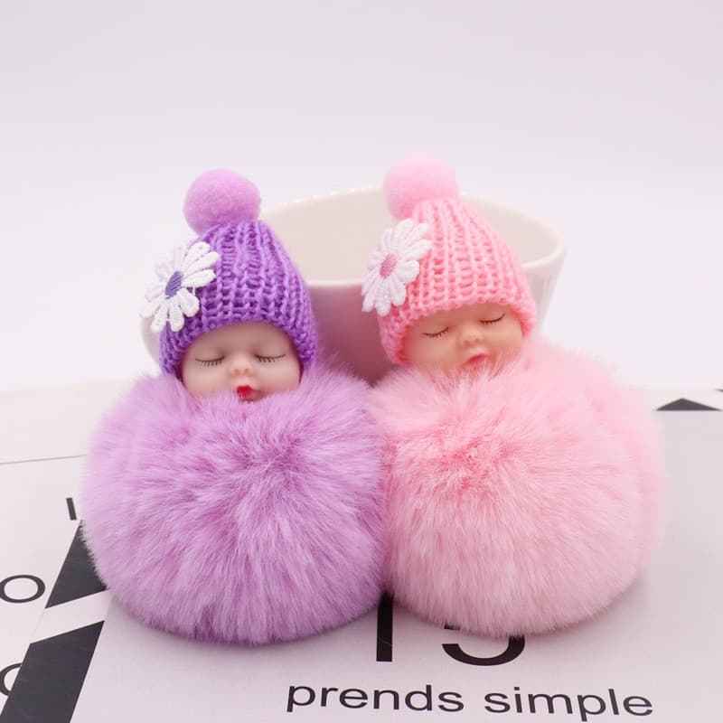 Boneca super fofa pompom pingente chaveiro