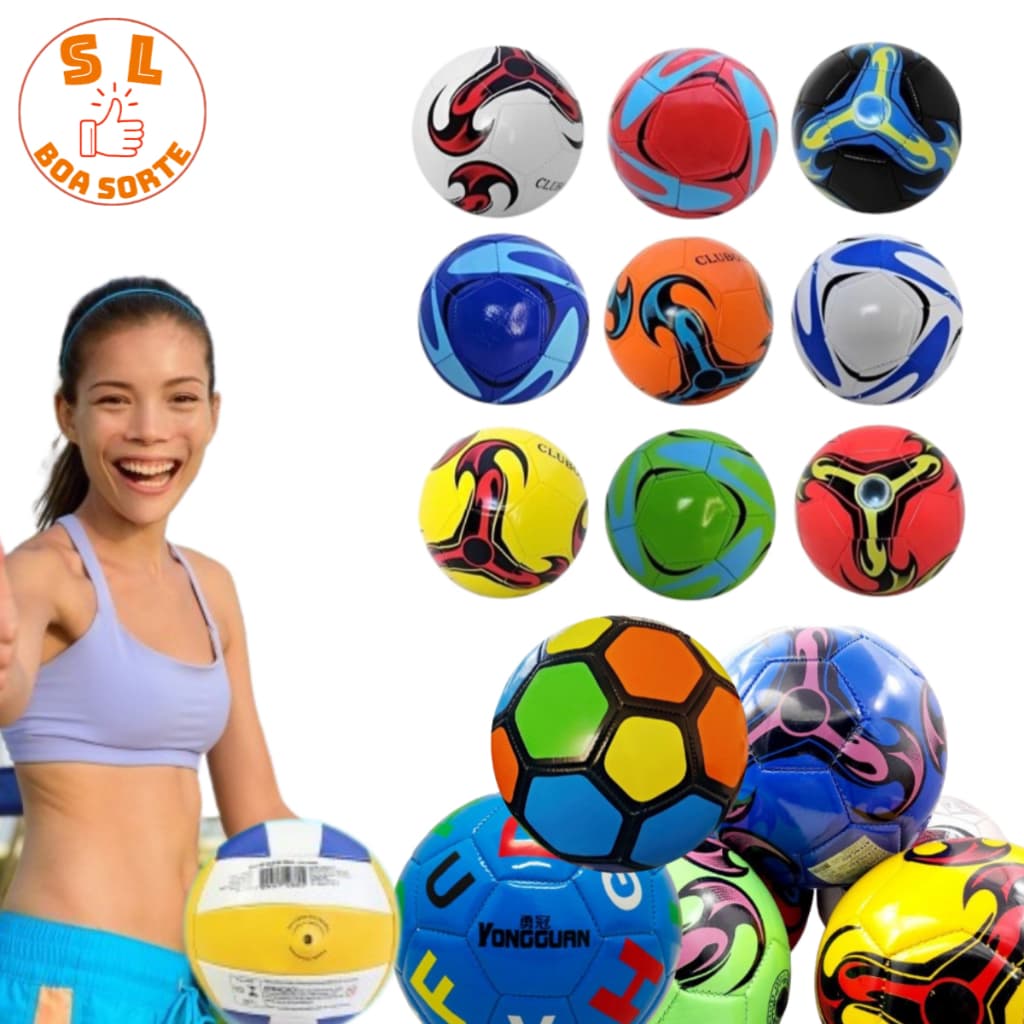 Bola de Futebol Campo Vôlei Bomba de ar para Encer Bolas Infantis Modelos Variado Cor Aleatória