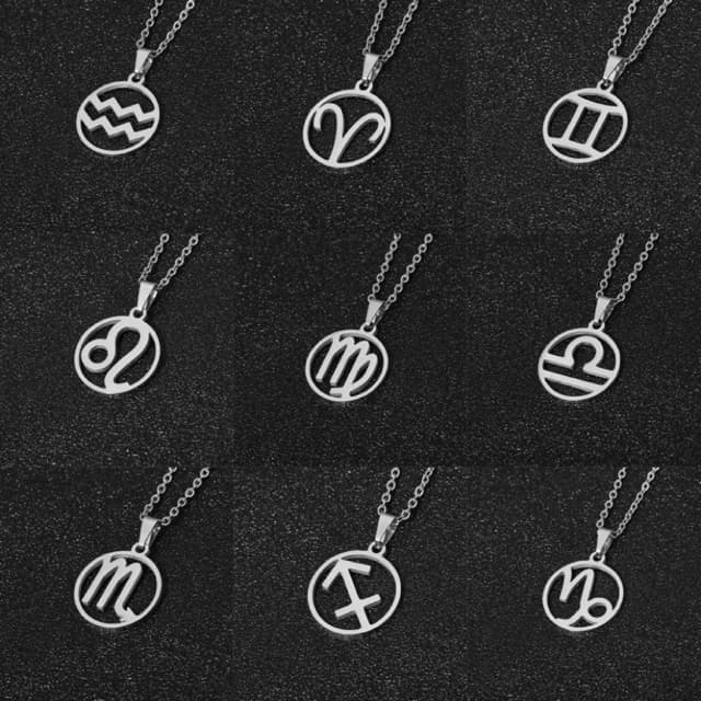 Colar Signos do Zodíaco Aço inoxidável. Não escurece /enferruja. Leao Aquario Capricórnio Libra Horóscopo Escorpião