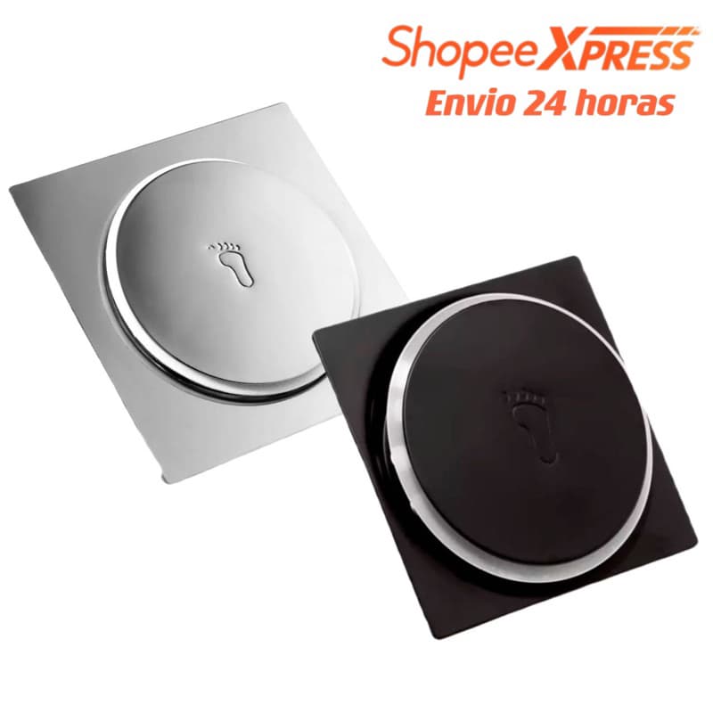 Tampa para Ralo Click Inteligente 10x10 /15X15 cm  Inox Banheiro Veda Cheiro V062