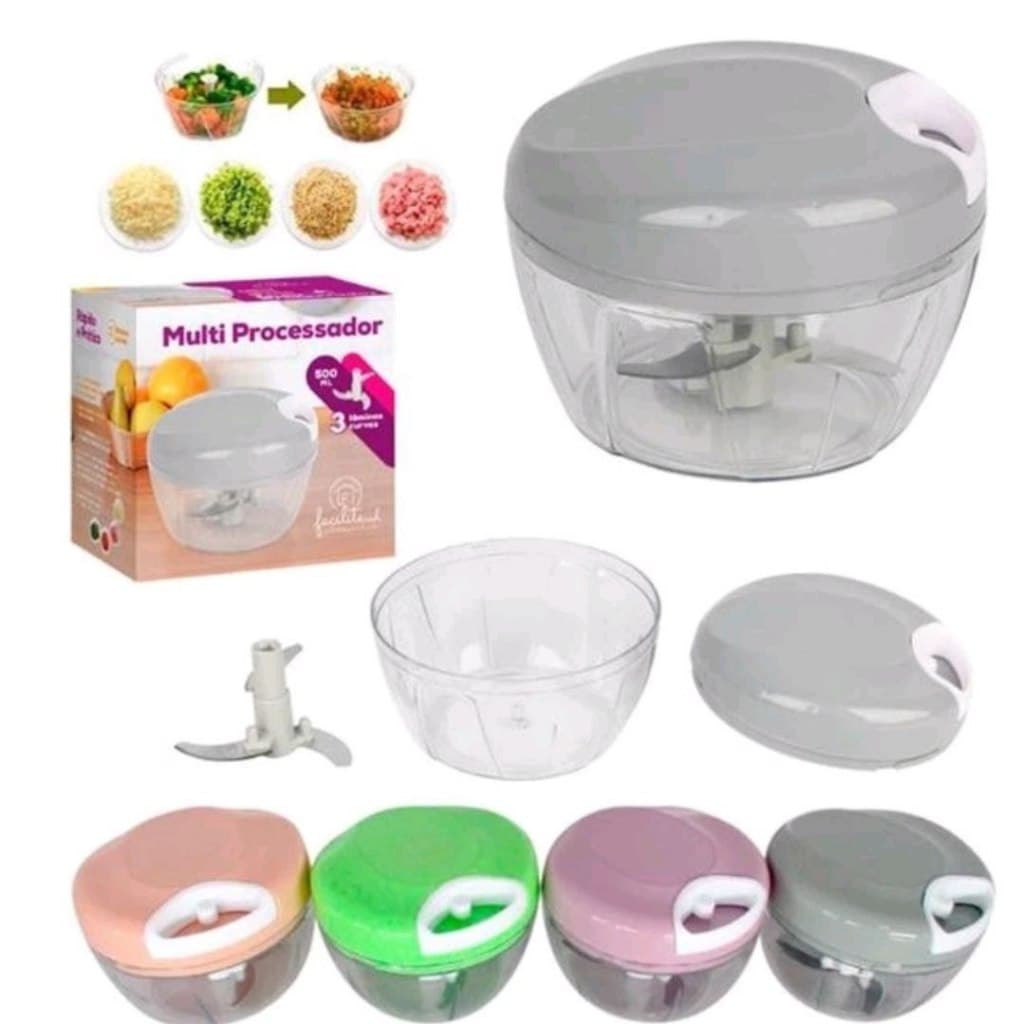 Processador Alimentos 500 ml 3 Laminas, Triturador, Picador, Legumes