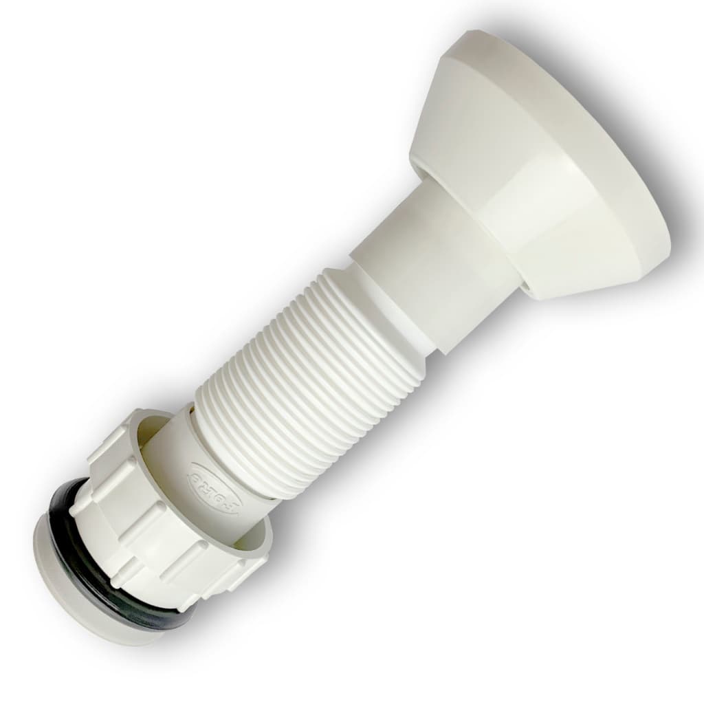 Tubo de Ligação Branco  para Vaso Sanitário com Sistema de Vedação por Anel Expansivo e Canópla de Acabamento