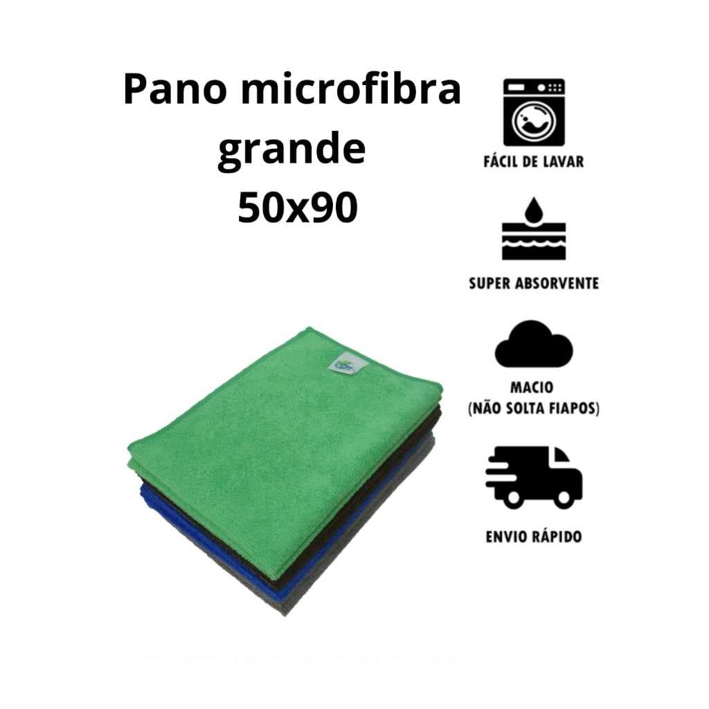 Pano limpesa grande  microfibra 50x90 Limpeza Doméstica Flanela Anti Risco