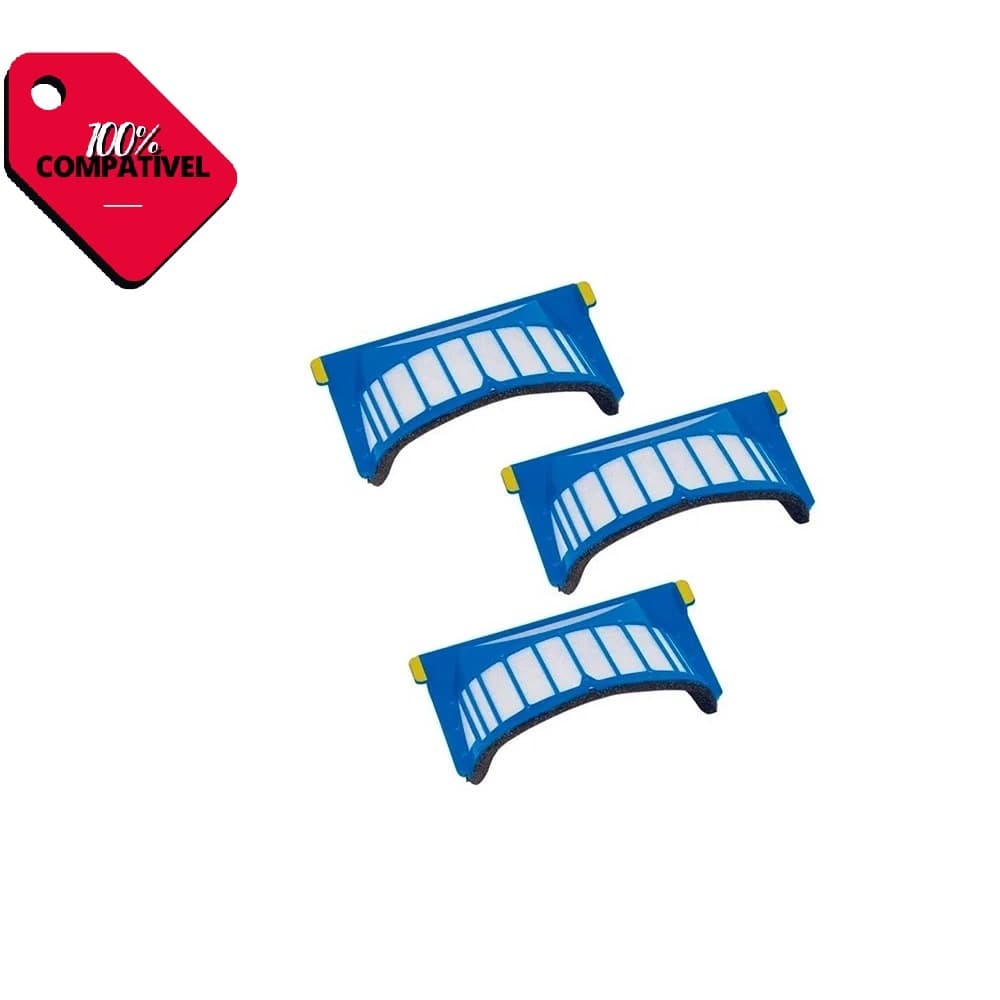 Kit Com 3 Unidades Filtro Aerovac Genérico Compatível Com Romba Série 500 E 600