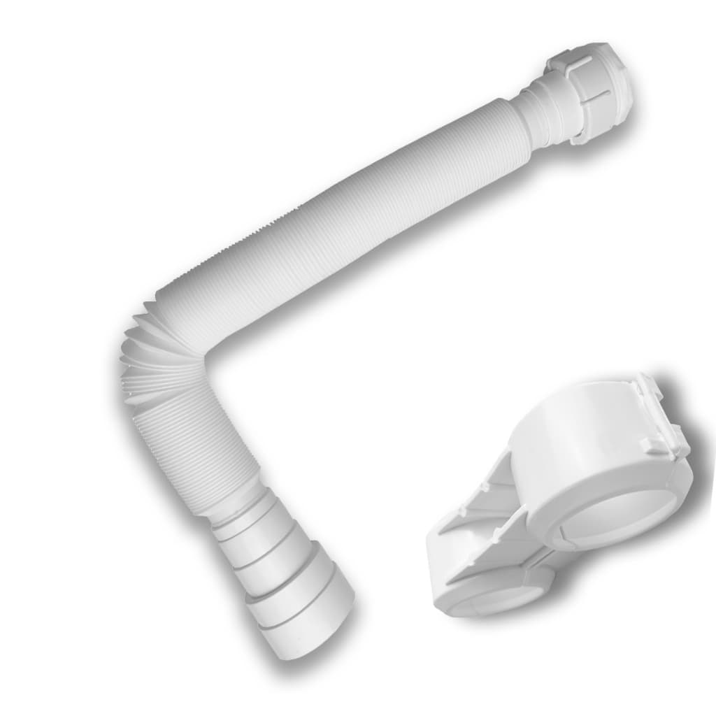 Sifão (Branco) Porca PVC Com Abraçadeira Para Fecho Hídrico