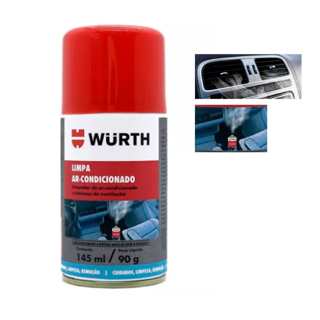 LIMPA AR CONDICIONADO WURTH LIMPADOR HIGIENIZAÇÃO AUTOMOTIVO CARRO CAMINHÃO - CARRO NOVO 145ML