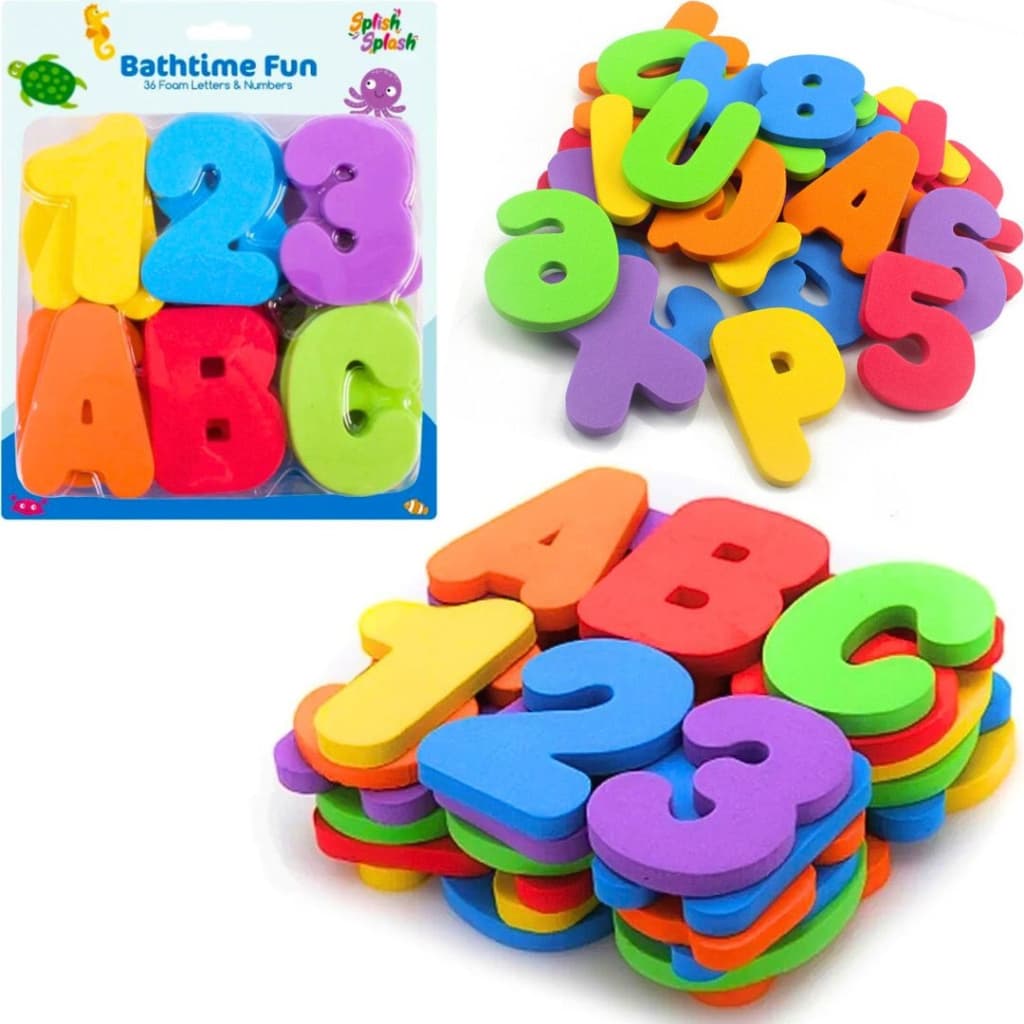 Brinquedo Para Banho Letras E Números Educativo Divertido Bebê Criança 36 Peças
