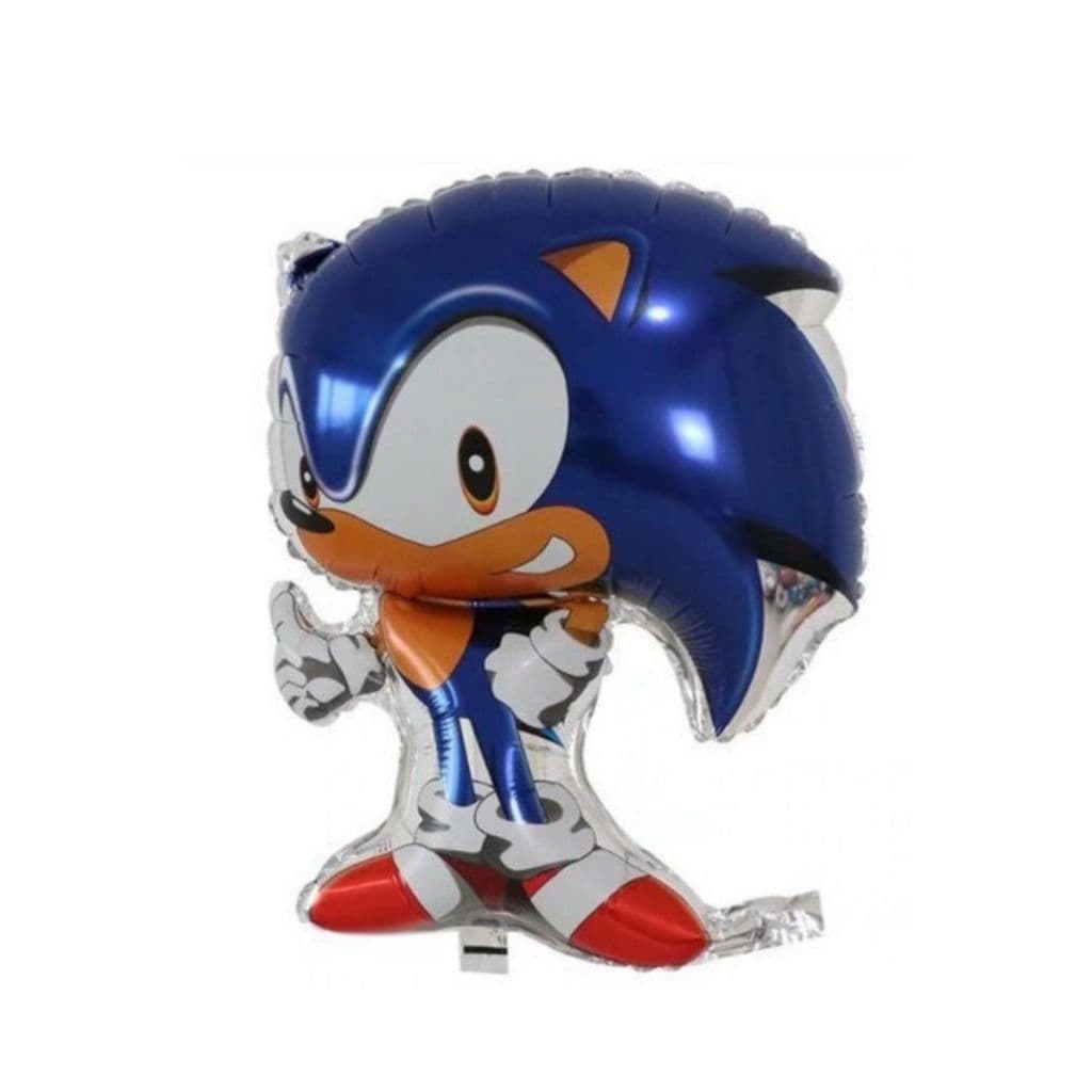10 Balão Metalizado Sonic Corpo Azul Tradicional 70cm