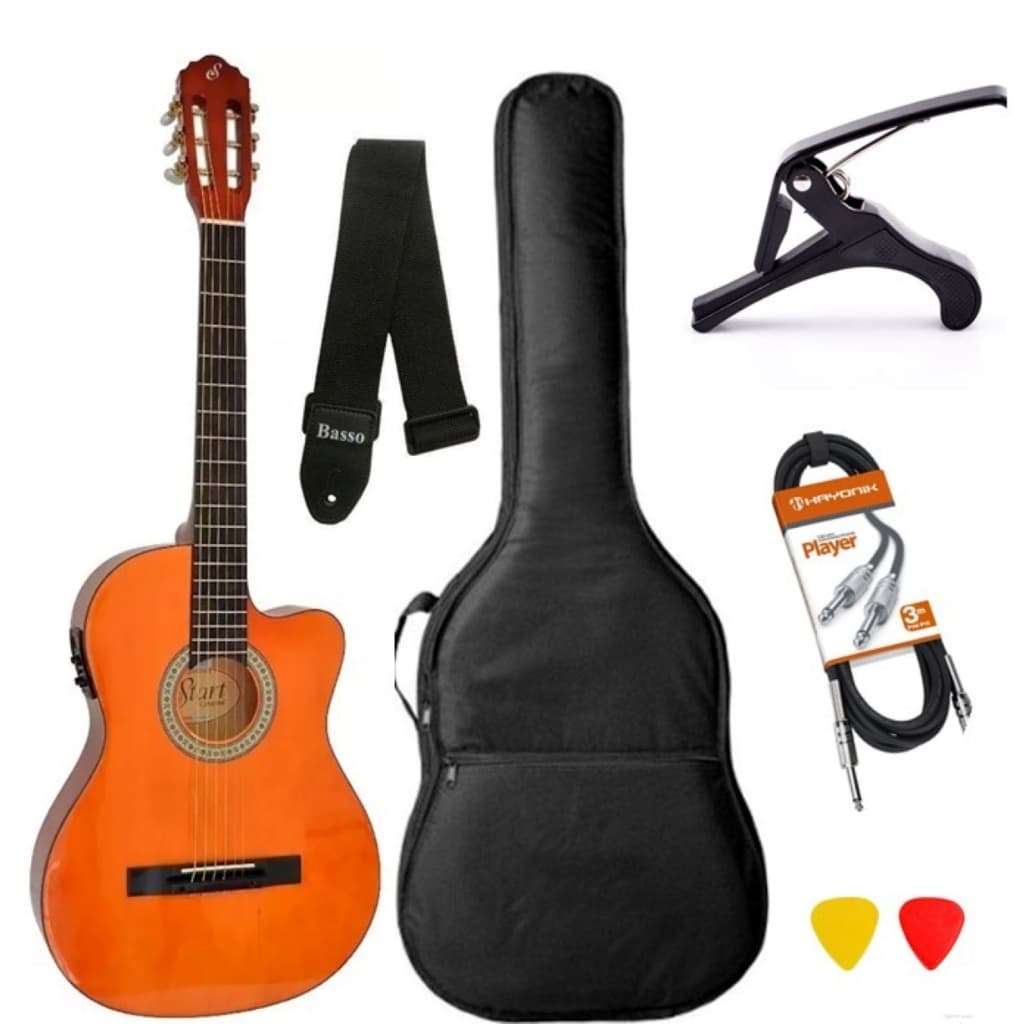 Violão Elétrico Giannini Sf14 NT Aço Flat Kit Capa E Acessorios