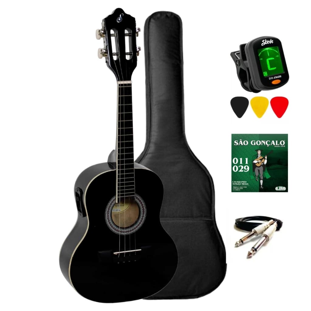 Cavaco Cavaquinho Elétrico Giannini Cs-14 Ep Bk Preto Cabo