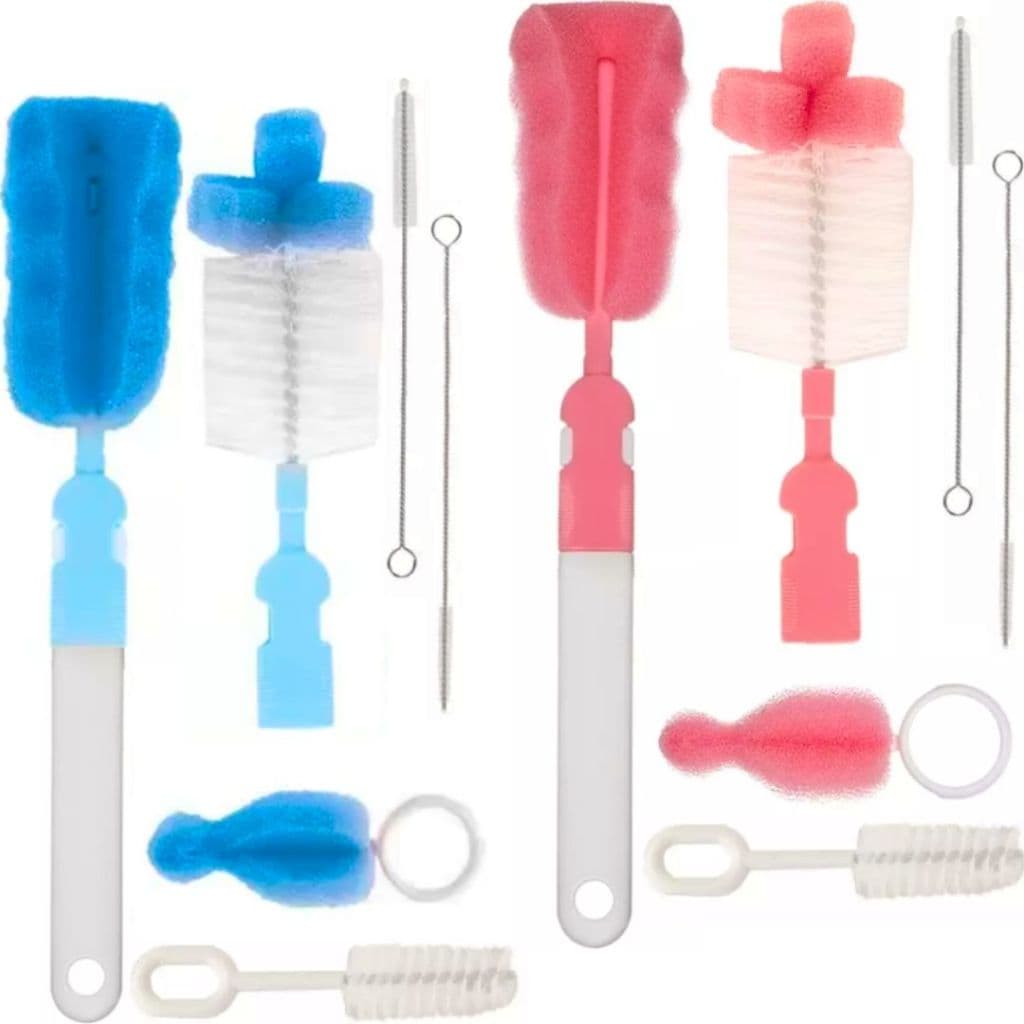 Kit Escovas Para Limpeza Higienização Mamadeira Bico Canudo Garrafa