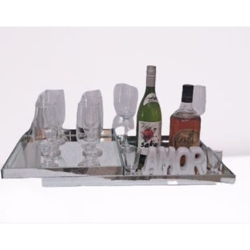 bandeja espelhada para taças e bebidas de 2 andares 60x35 exclusiva e única !!!