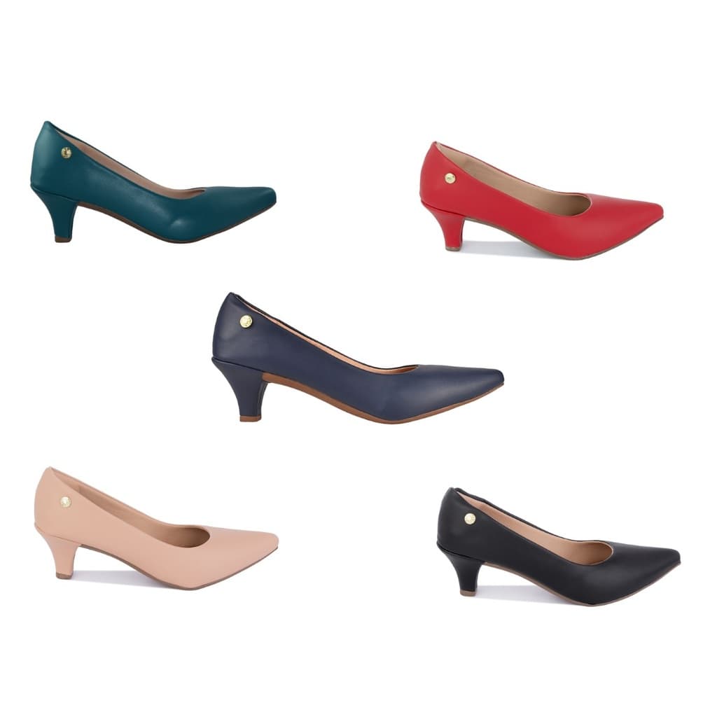 Kit 2 Pares Scarpin Social Salto Fino Confortavel Moda Bico Fino Fosco