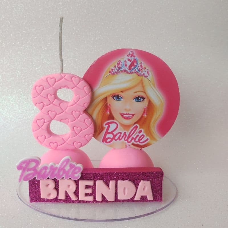 Vela Barbie/Topo de Bolo Barbie/Barbie/Decoração Barbie/Festa Barbie/Topo de Bolo Barbie Cenário/Topper de Bolo