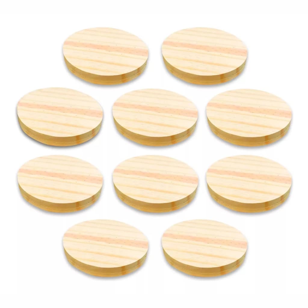 Kit 10 Bolachas Disco Placa Madeira Pinus 9Cm Diâmetro Artesanato