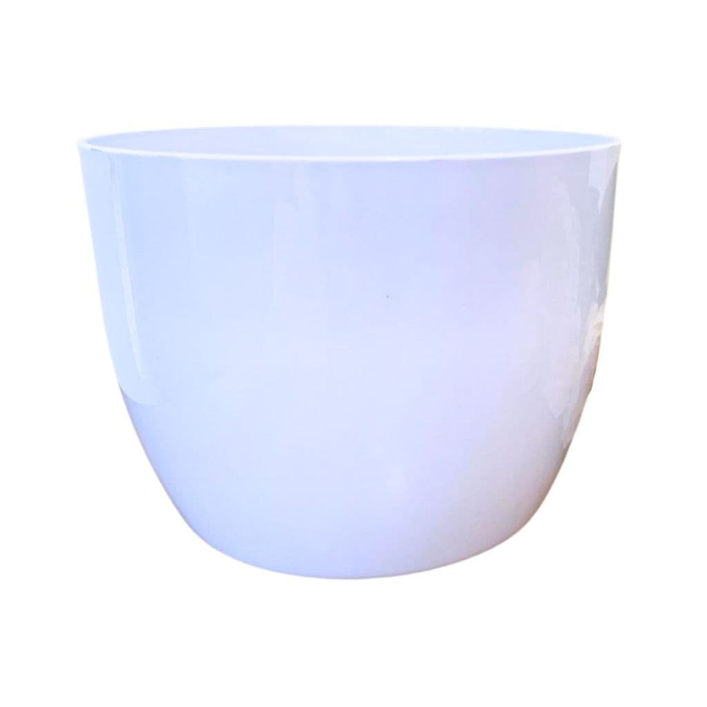 Vaso Cachepo para Plantas Liso Plástico G 15,9x12,1 Branco Decorativo