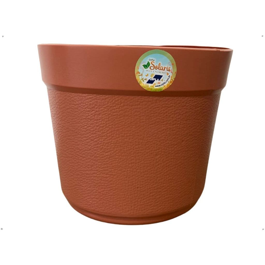 Vasos Redondos Para Plantas 12 Litros / 29x24,5cm Marrom com Furos de Drenagem