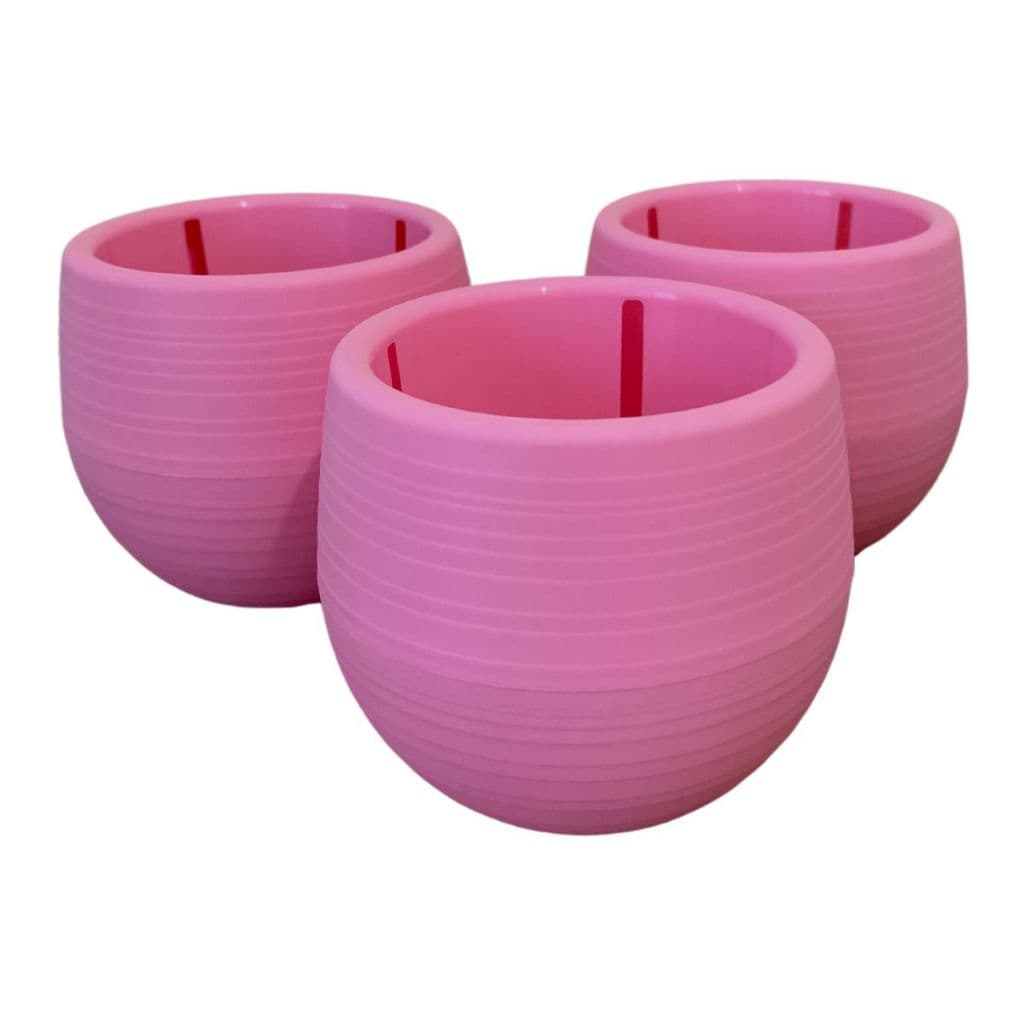 03 Vaso Cachepo para Plantas Plástico Pp Anti-dengue Rosa Decorativo com Furos para Drenagem