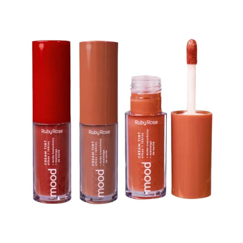 Cream Tint + Lábios Mood Ruby Rose HB-575