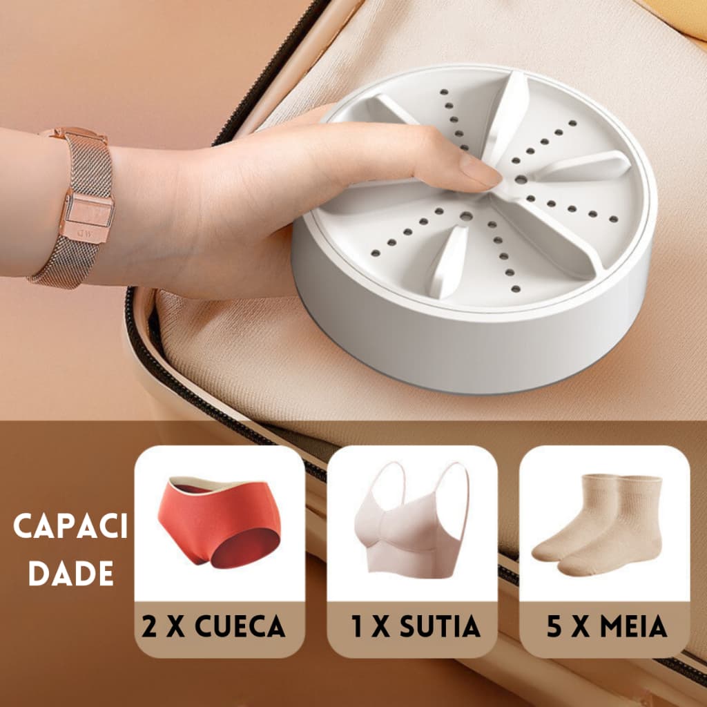 Mini Máquina De Lavar Roupar Meias Premium Portátil Potente E Durável