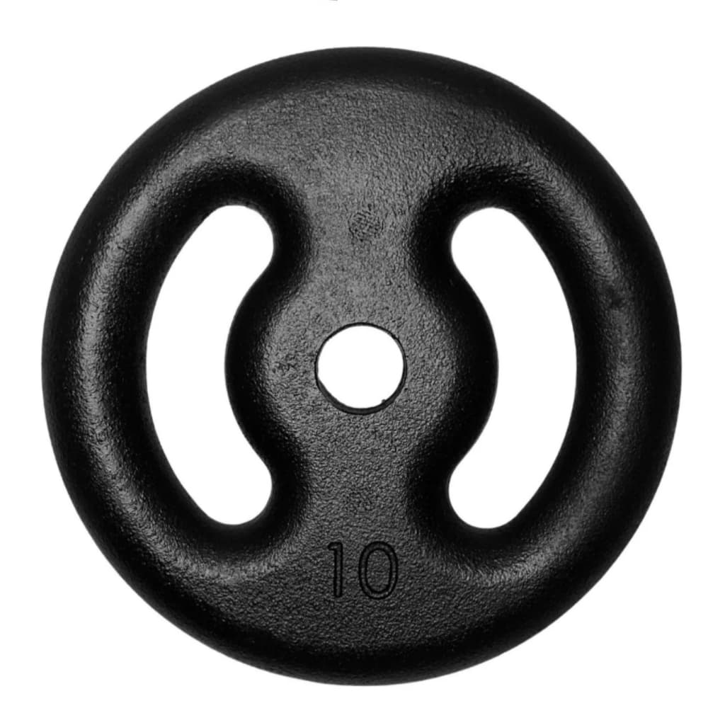 Anilha Furo 31mm Ferro Fundido Pintado Preto de 10kg 1 Unidade Exercícios Em Casa Ar Livre Academia