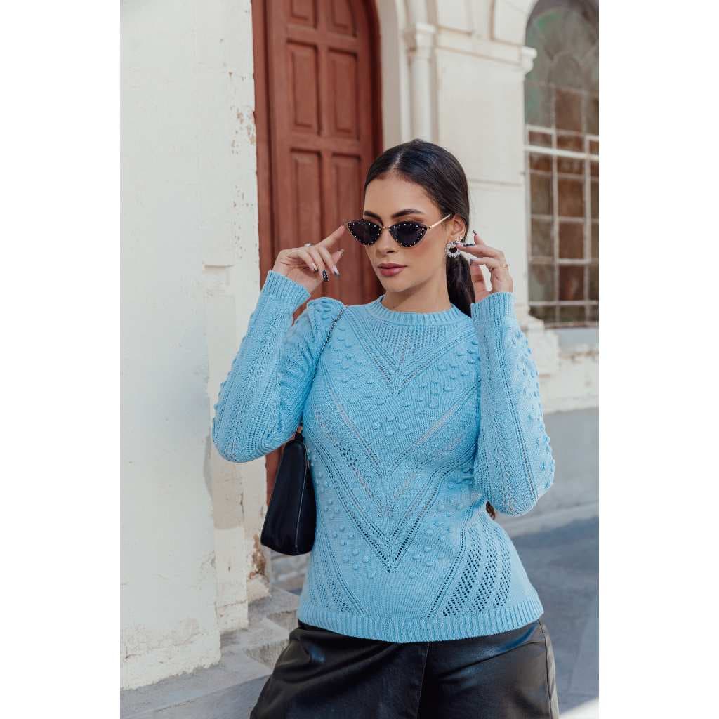 BLUSA MODAL BOLHAS COM FURINHOS