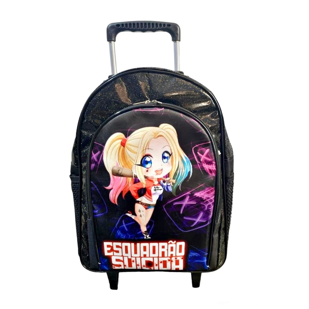 Mochila Rodinhas Arlequina Cartonn Duas Reparticoes