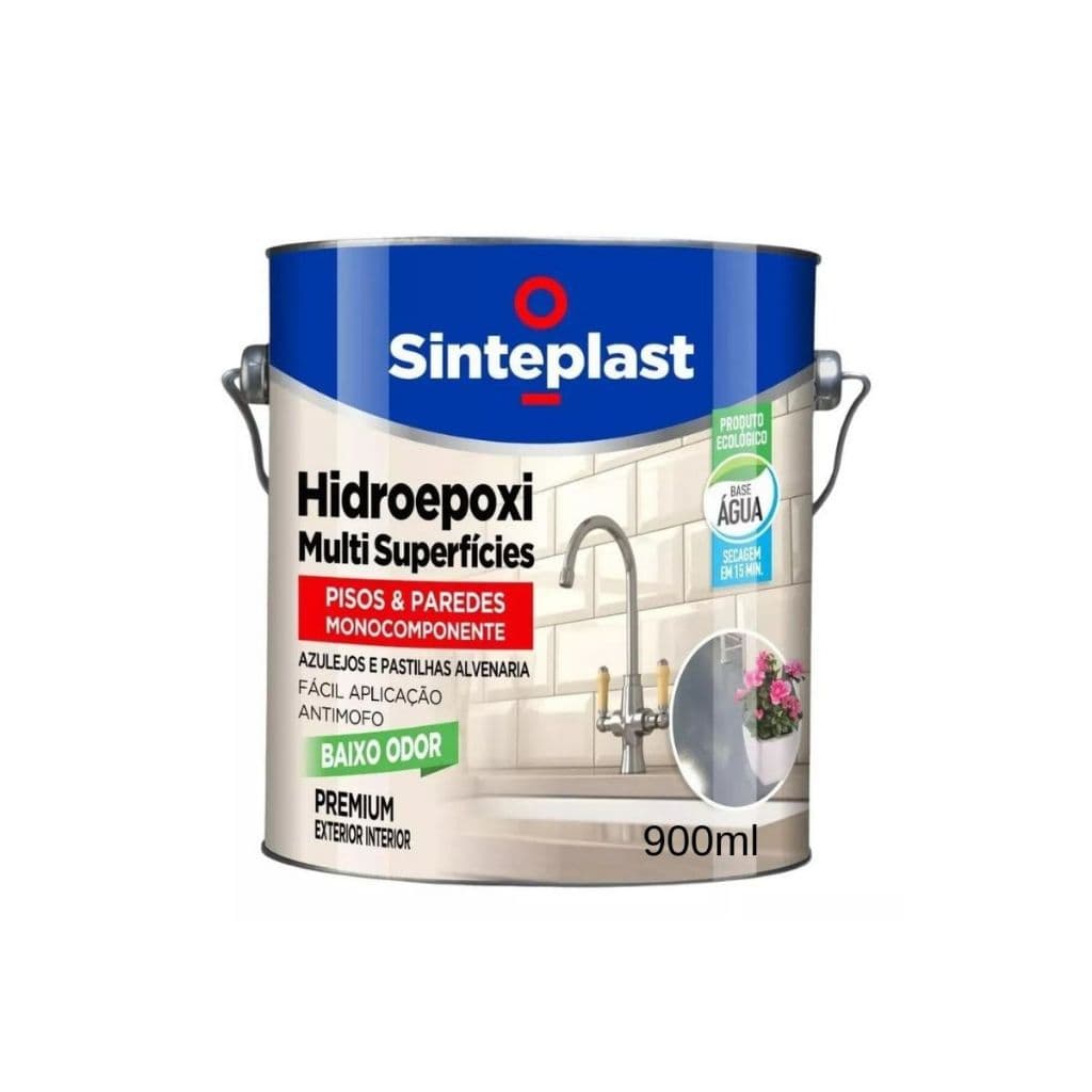 Tinta Epóxi Base Agua Brilhante Renova Banheiros Cozinhas Azulejos 900ml