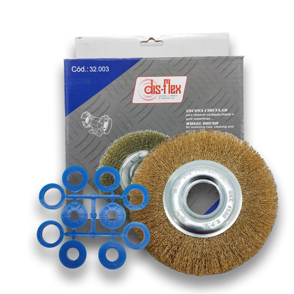 Escova Para Esmeril De Aço Latonado 150mm "6"