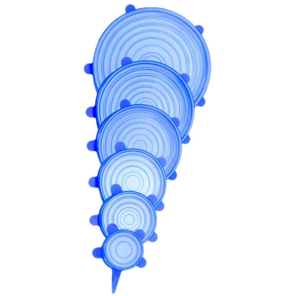 Kit 6 Tampas Silicone Flexível Panela Pote Lavável Universal Cozinha