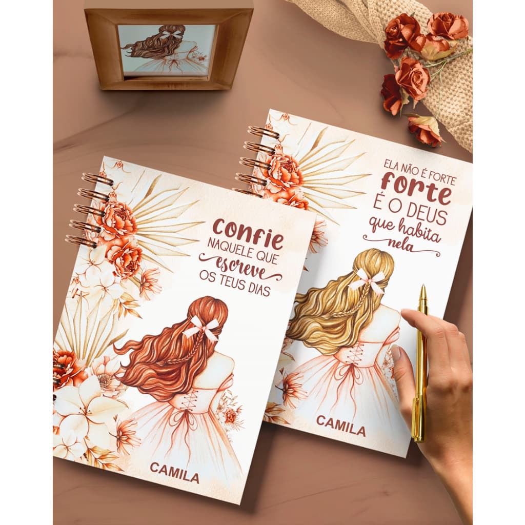 caderno personalizado COM NOME DO COMPRADOR, 200 páginas, A5, folhas decoradas,  coleção boho